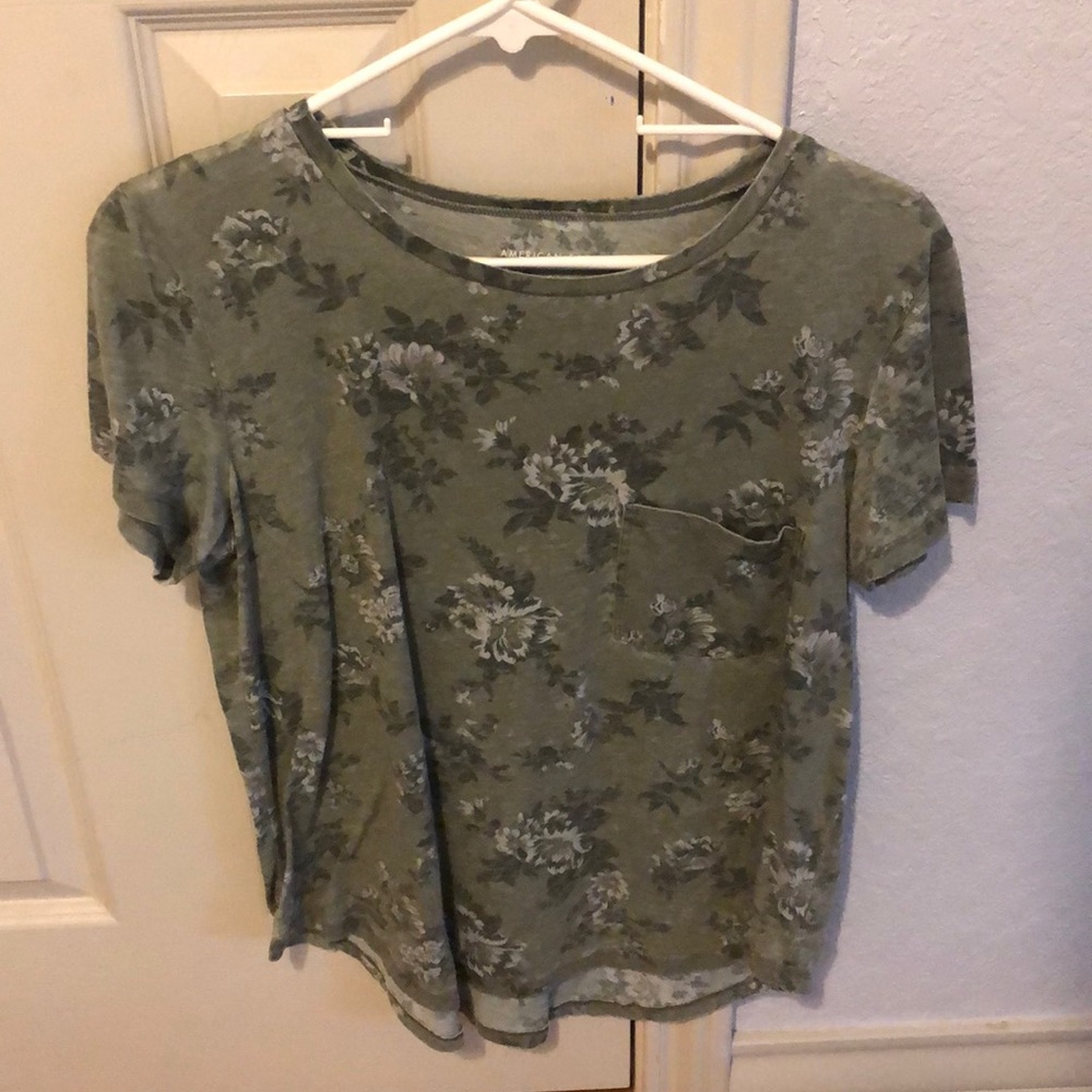 green floral shirt